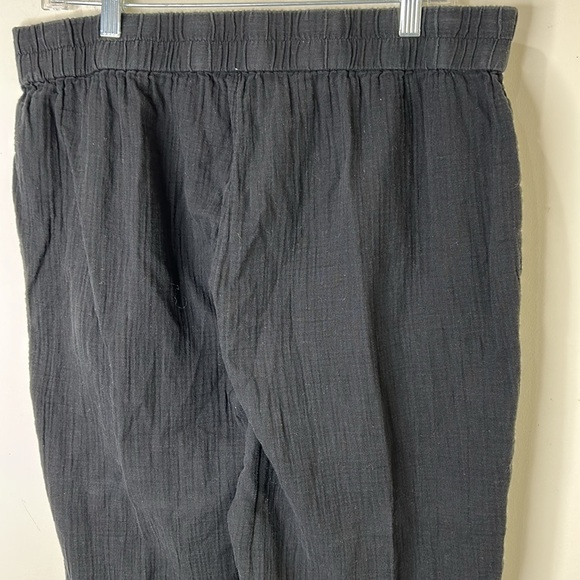 EILEEN FISHER Black Cropped Organic Cotton Pull-On Pants Size Large - Picture 8 of 16
